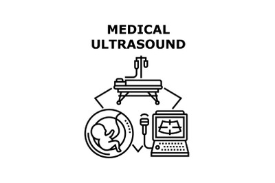 Medical Ultrasound Concept Black Illustration