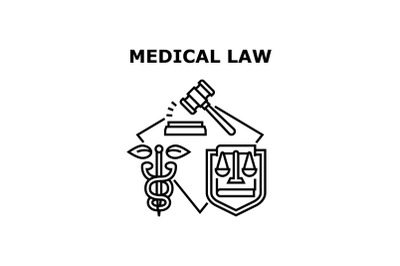 Medical Law Vector Concept Black Illustration