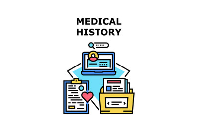 Medical History Vector Concept Color Illustration