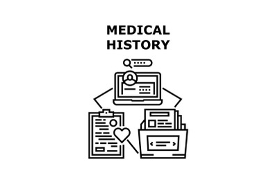 Medical History Vector Concept Black Illustration