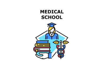 Medical School Vector Concept Color Illustration