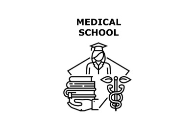 Medical School Vector Concept Black Illustration