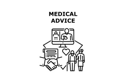 Medical Advice Vector Concept Black Illustration