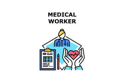 Medical Worker Vector Concept Color Illustration