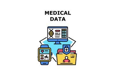 Medical Data Vector Concept Color Illustration