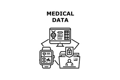 Medical Data Vector Concept Black Illustration