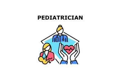 Pediatrician Vector Concept Color Illustration