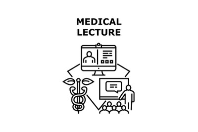 Medical Lecture Vector Concept Black Illustration