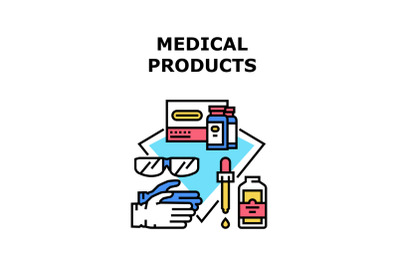 Medical Products Vector Concept Color Illustration
