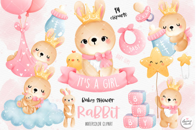 Baby girl rabbit clipart, baby girl clipart