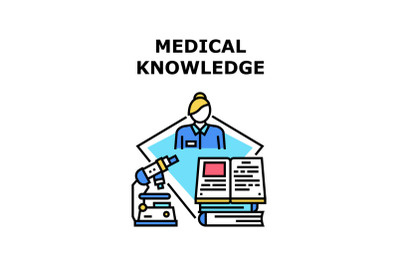 Medical Knowledge Book Concept Color Illustration