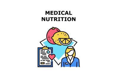 Medical Nutrition Diet Concept Color Illustration