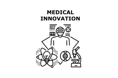 Medical Innovation Concept Black Illustration