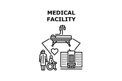 Medical Facility Vector Concept Black Illustration