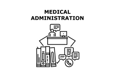 Medical Administration Concept Black Illustration