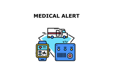 Medical Alert Vector Concept Color Illustration