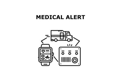 Medical Alert Vector Concept Black Illustration