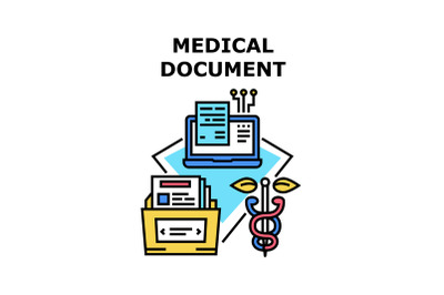 Medical Document Vector Concept Color Illustration