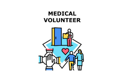 Medical Volunteer Work Concept Color Illustration