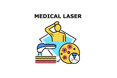 Medical Laser Vector Concept Color Illustration