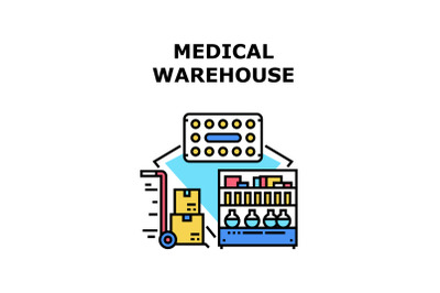 Medical warehouse icon vector illustration