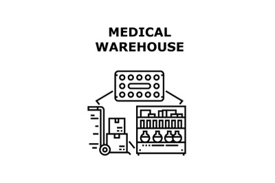 Medical warehouse icon vector illustration