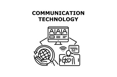 Communication technology icon vector illustration