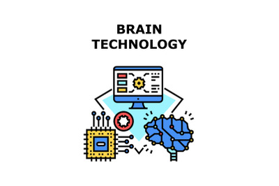 Brain technology icon vector illustration