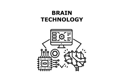 Brain technology icon vector illustration