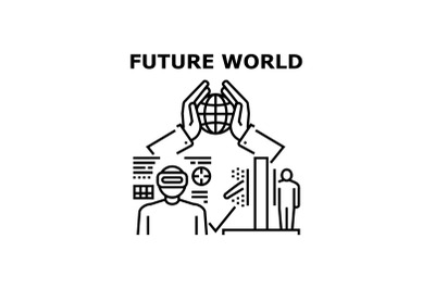 Future world icon vector illustration
