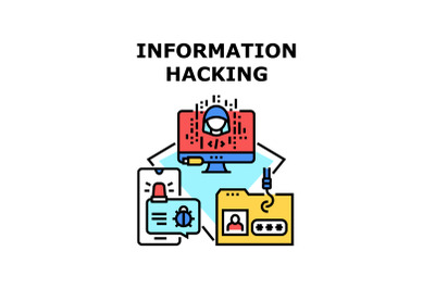Information hacking icon vector illustration