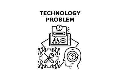 Technology problem icon vector illustration