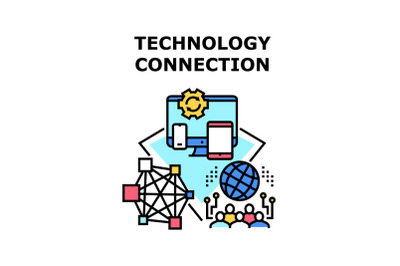 Technology connection icon vector illustration