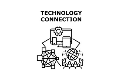 Technology connection icon vector illustration