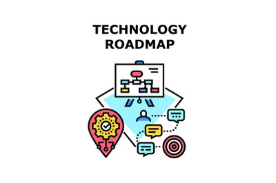 Technology roadmap icon vector illustration