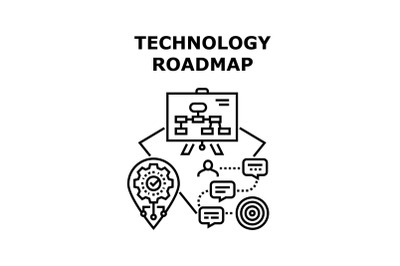 Technology roadmap icon vector illustration