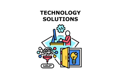 Technology solutions icon vector illustration