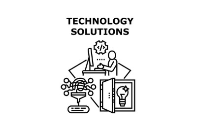 Technology solutions icon vector illustration