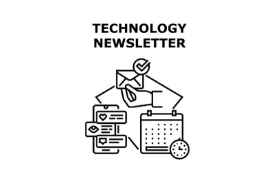 Technology newsletter icon vector illustration