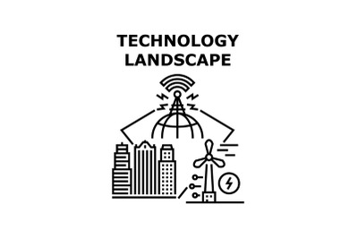 Technology landscape icon vector illustration