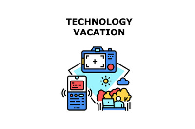 Technology vacation icon vector illustration