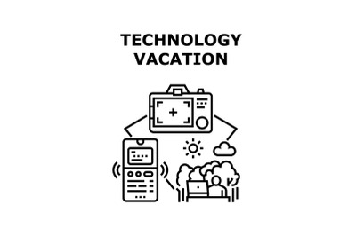 Technology vacation icon vector illustration