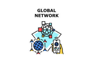 Global network icon vector illustration