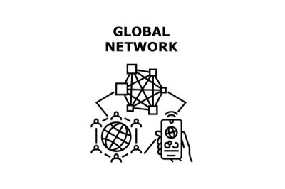 Global network icon vector illustration