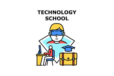 Technology school icon vector illustration