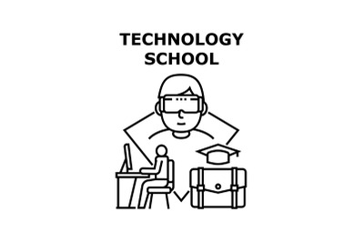 Technology school icon vector illustration