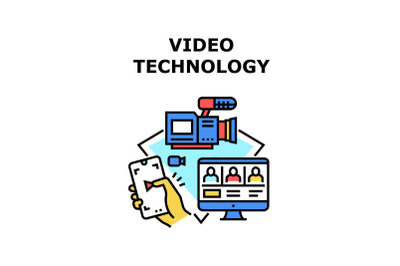 Video Technology icon vector illustration