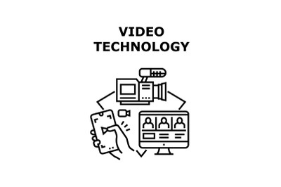 Video Technology icon vector illustration