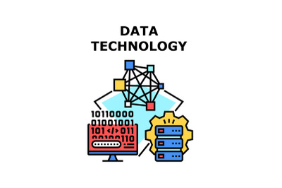 Data Technology icon vector illustration