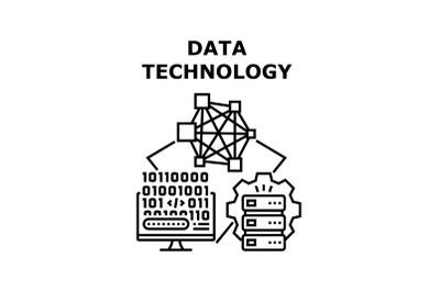 Data Technology icon vector illustration